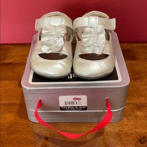 See Kai Run Silver Ruffled Sandal, 12-18 months.